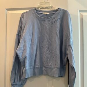 Zsupply light blue “good vibes” embroidered sweatshirt